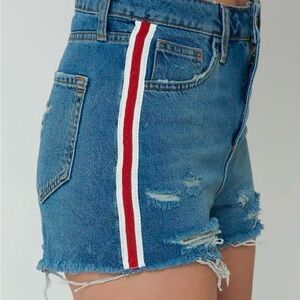 Zara Striped High Waist Jean shorts